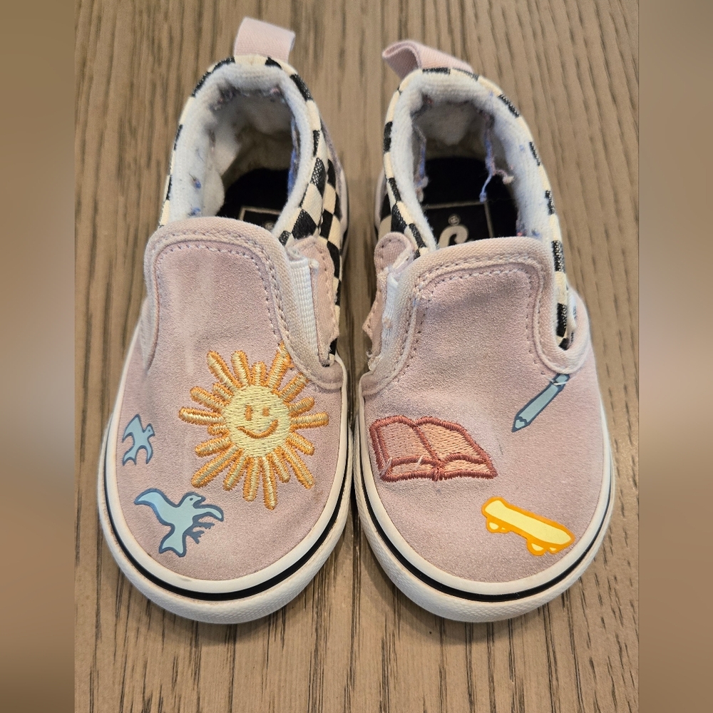 Vans Slip On It's Her Turn Toddler Size 5 Comfy Lightweight Cute Fun Pastel